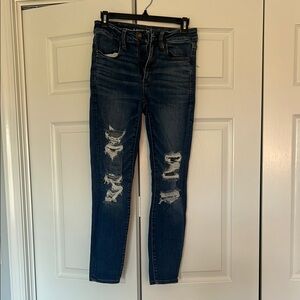 American Eagle Classic Blue Distressed Jeans